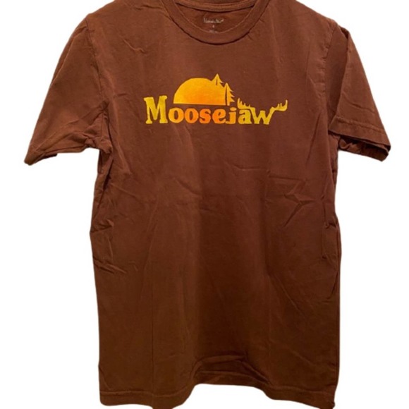 Small brown Moosejaw Mountaineering t-shirt with sunset - Picture 5 of 5